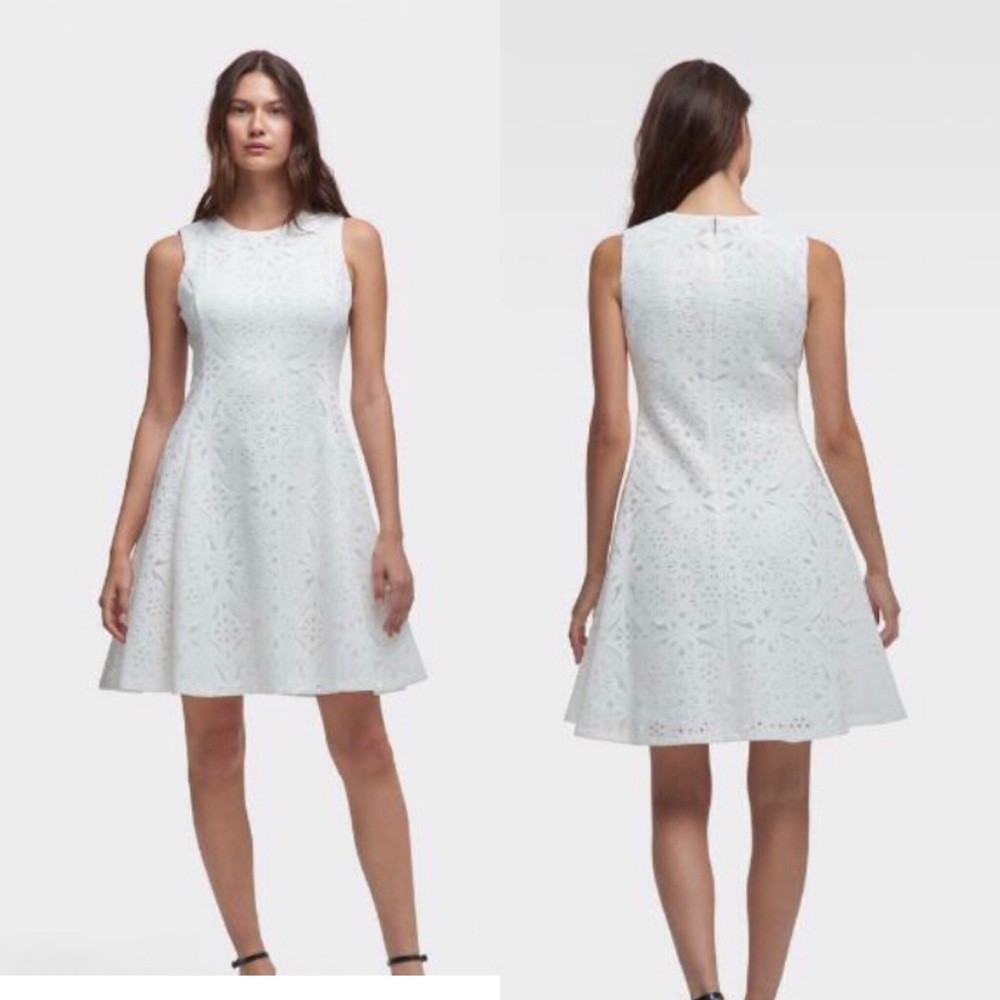 DKNY Laser-Cut Fit-and-Flare Dress